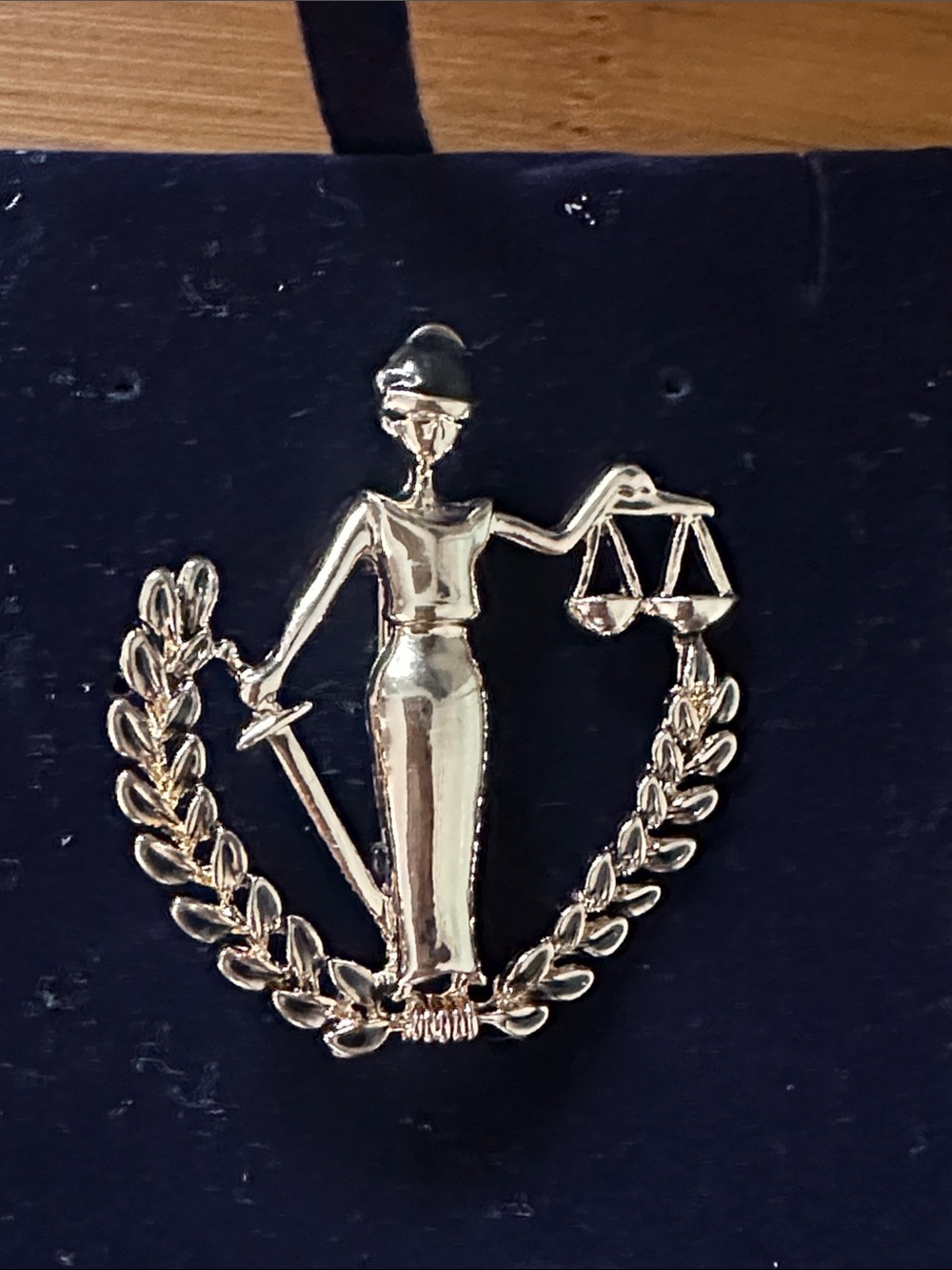 Gold Lady Justice Brooch Pin - Women's Accessory